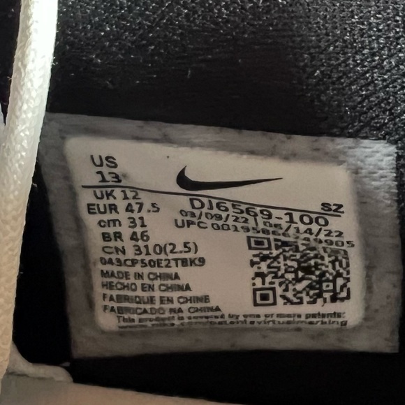 NEW: Nike Men's Air Zoom Victory Tour 2 Golf Shoes White/Black: DJ6569-100 - Picture 11 of 12